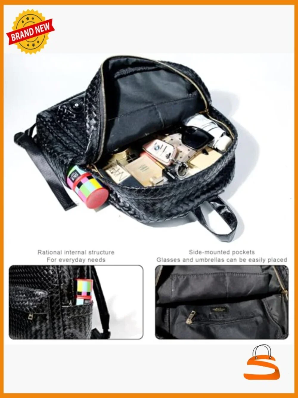 Waterproof Vegan Leather Backpack Purse Women Rucksack Daypack Travel Work
